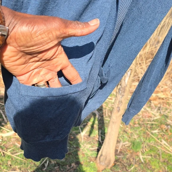 Ann Taylor Teal Blue V-Neck Button Cardigan - Picture 4 of 6